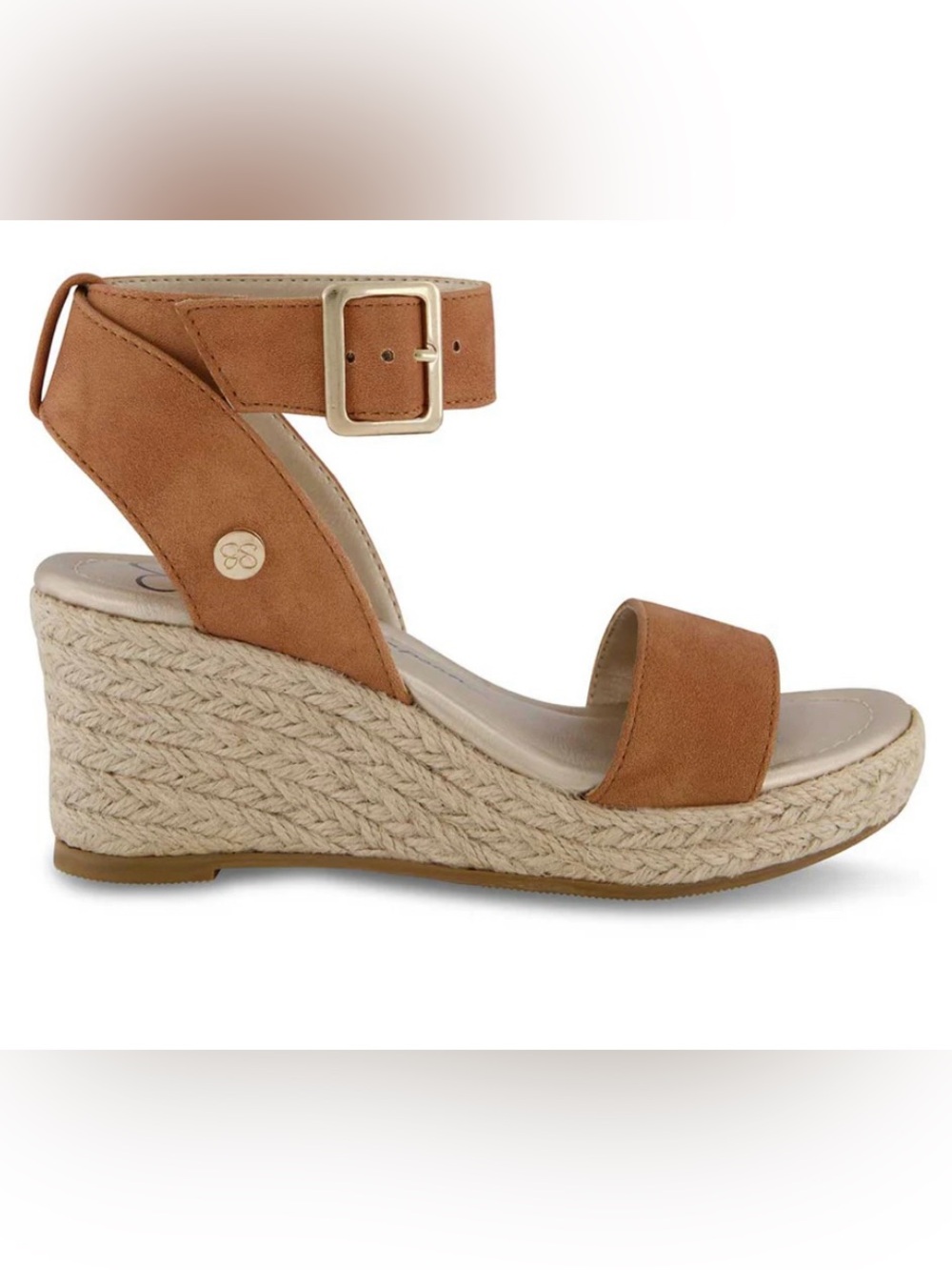 Jessica Simpson Girls' Size 3 Tan Espadrille Wedge Sandals with Ankle Strap